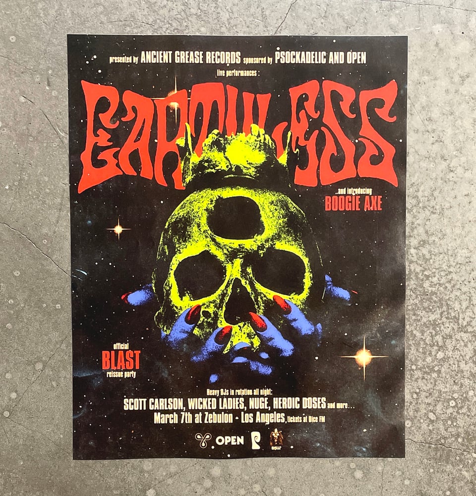 EARTHLESS BOOGIE AXE BLAST---AGR EVENT POSTER --- 12"x15"