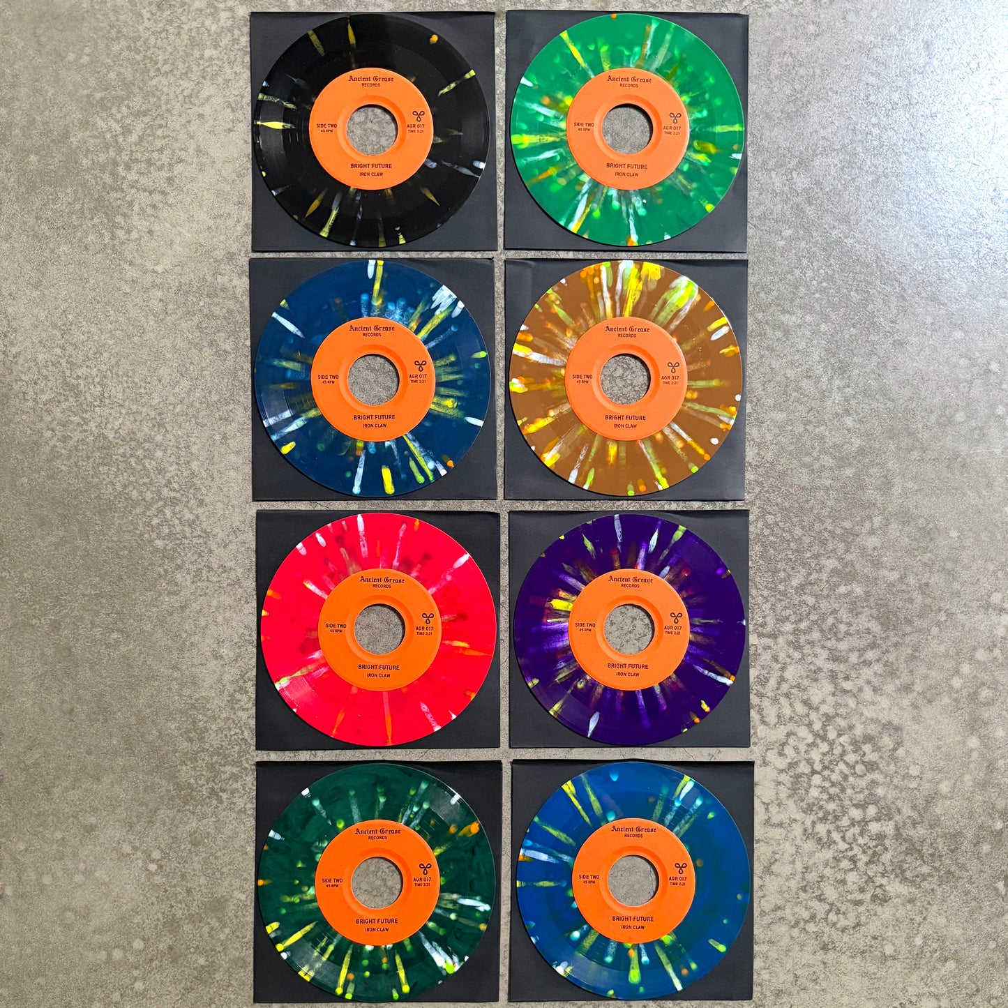 IRON CLAW ---7"--- PICTURE SLEEVE - SPLATTER (BLUE) - EDITION OF 16