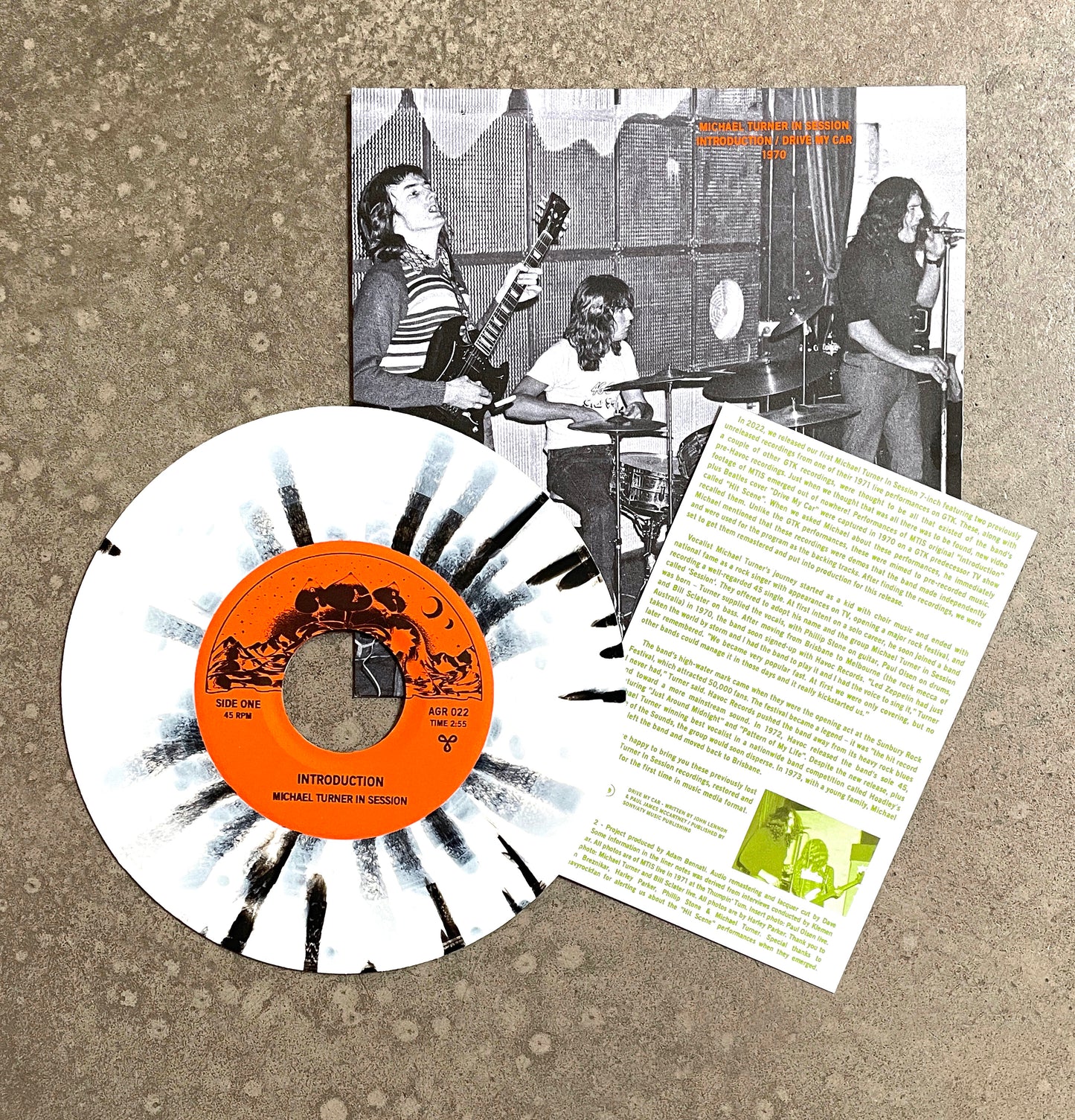 MICHAEL TURNER IN SESSION ---7"--- "INTRODUCTION" PICTURE SLEEVE - SPLATTER VINYL - EDITION OF 100
