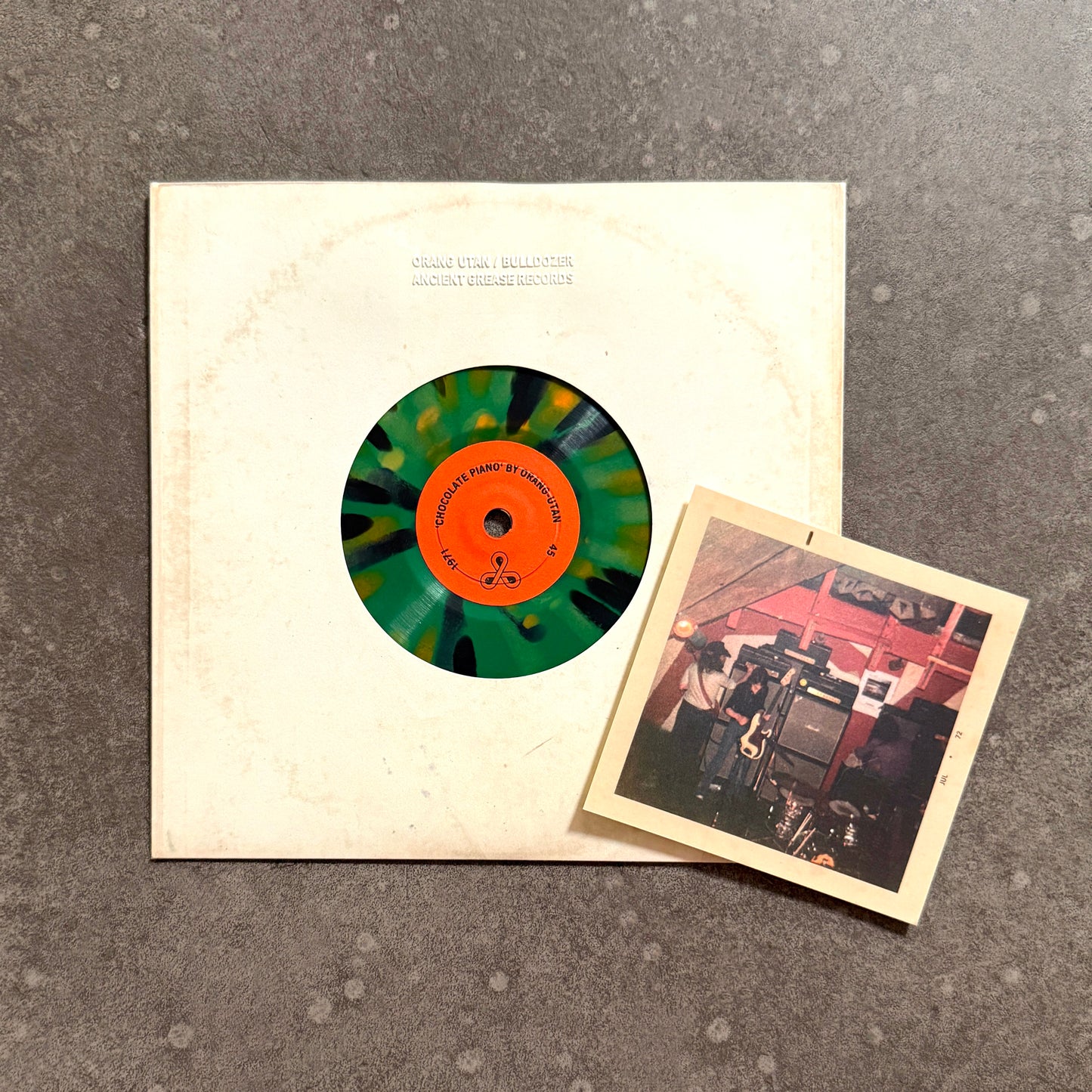 ORANG-UTAN/BULLDOZER - HEAVY DJ SPLIT 7" #1 - SMALL CENTER LABEL - EDITION OF 200 (ONLY 25 AVAILABLE VIA AGR SITE)