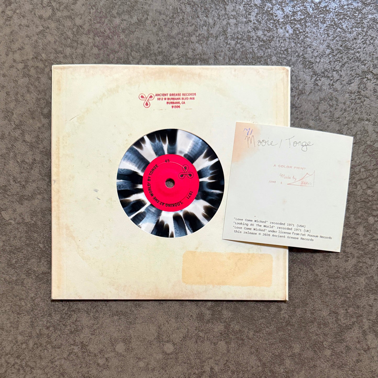 IOTA/TONGE - HEAVY DJ SPLIT 7" #2 - SMALL CENTER LABEL - EDITION OF 200 (ONLY 25 AVAILABLE VIA AGR SITE)
