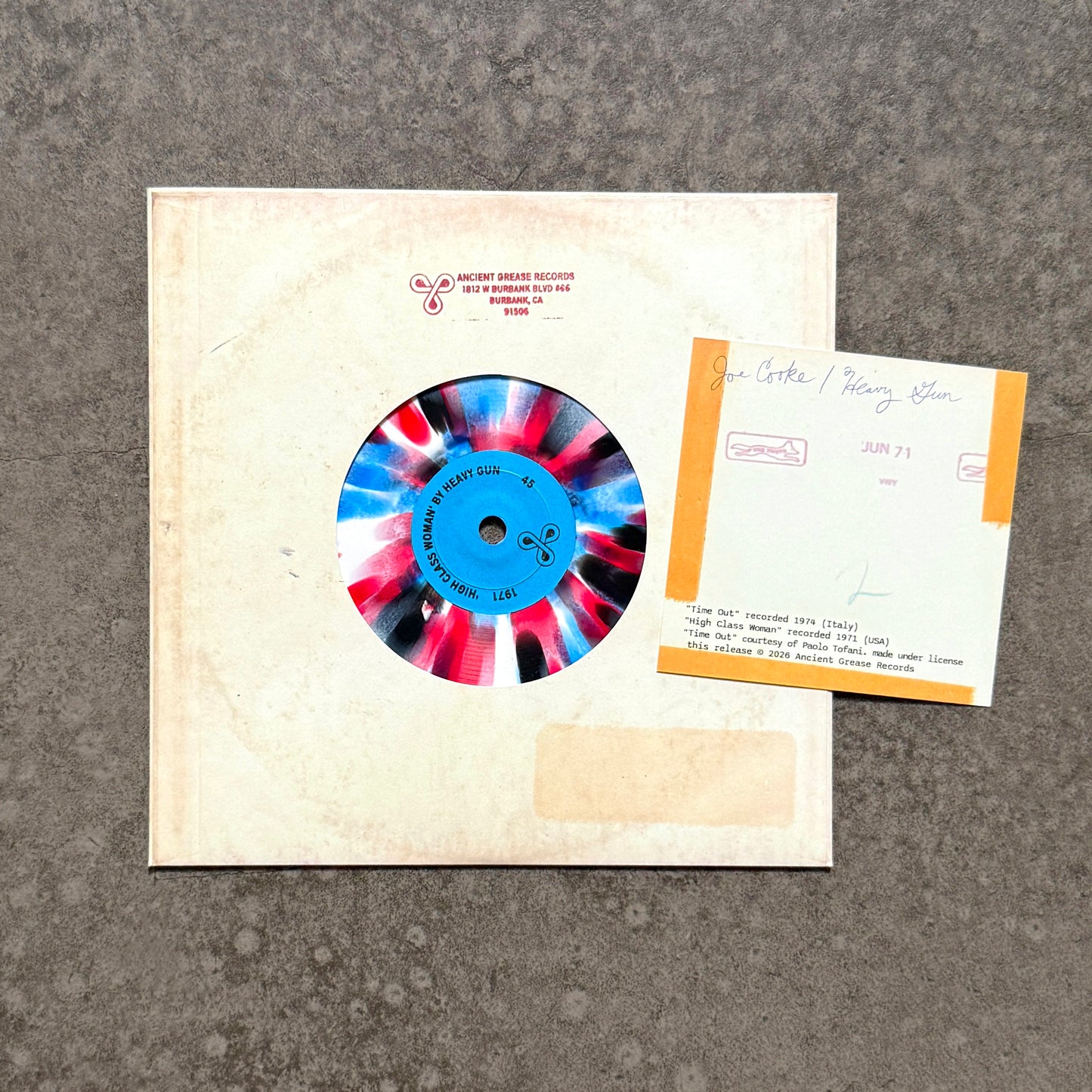 CRYSTALS/HEAVY GUN - HEAVY DJ SPLIT 7" #4 - SMALL CENTER LABEL - EDITION OF 200 (ONLY 25 AVAILABLE VIA AGR SITE)