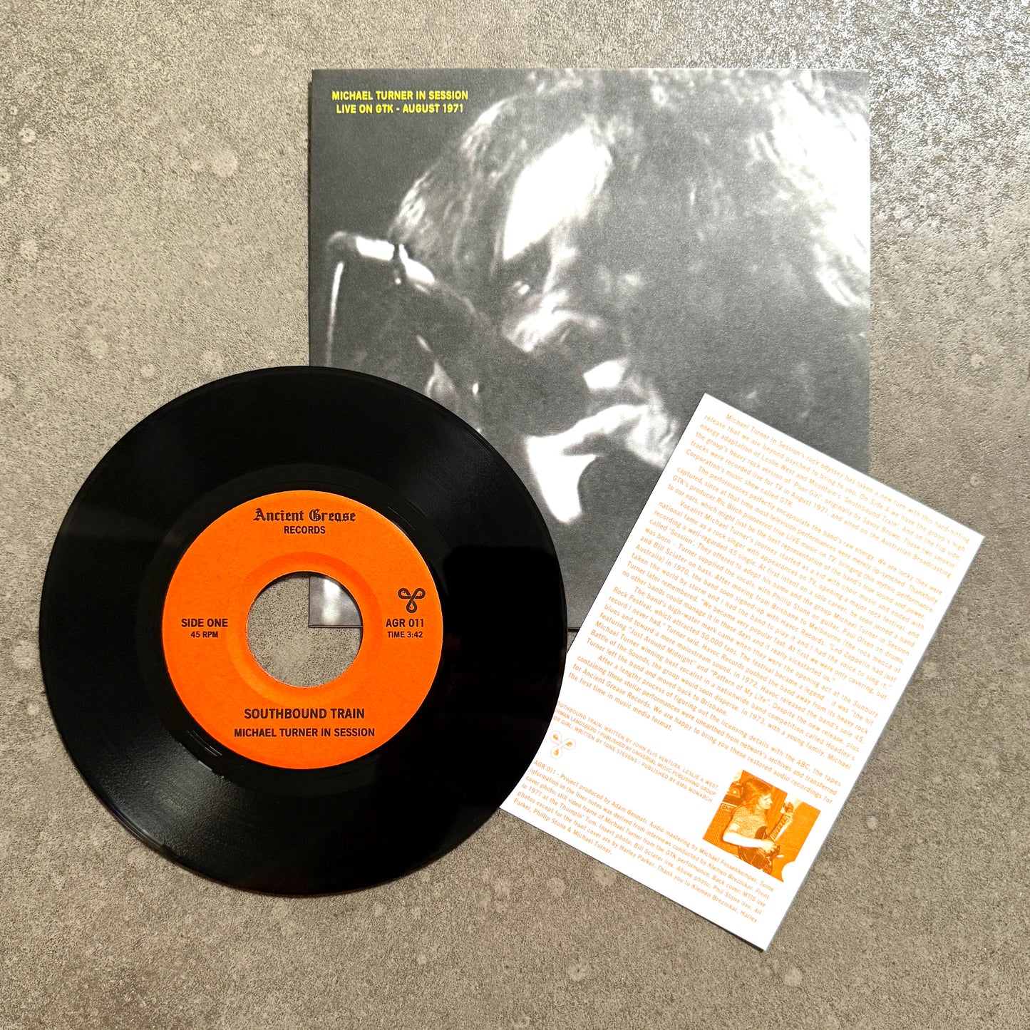 MICHAEL TURNER IN SESSION ---7"--- PICTURE SLEEVE