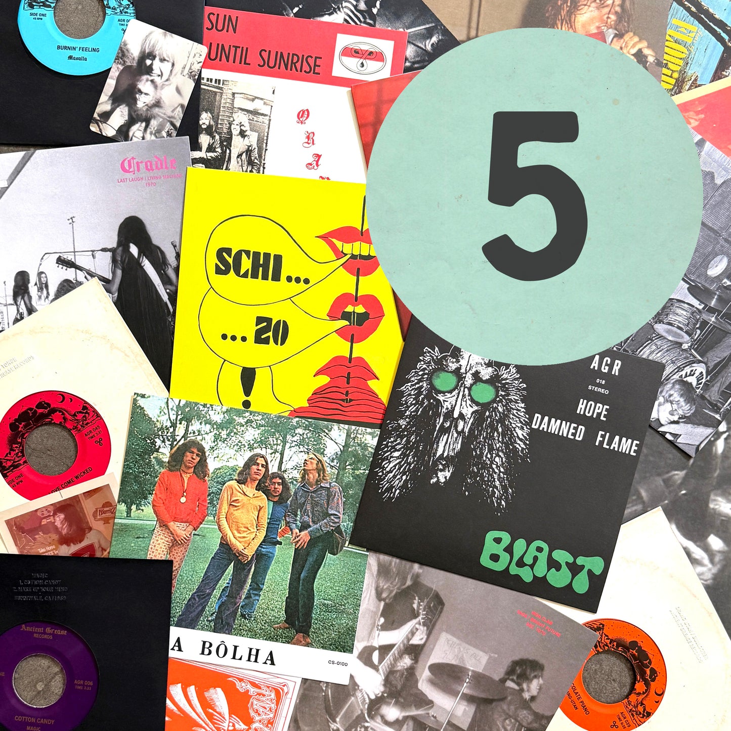 QUICK 7" BUNDLE #1 - FIVE RECORDS + AGR STASH BOX