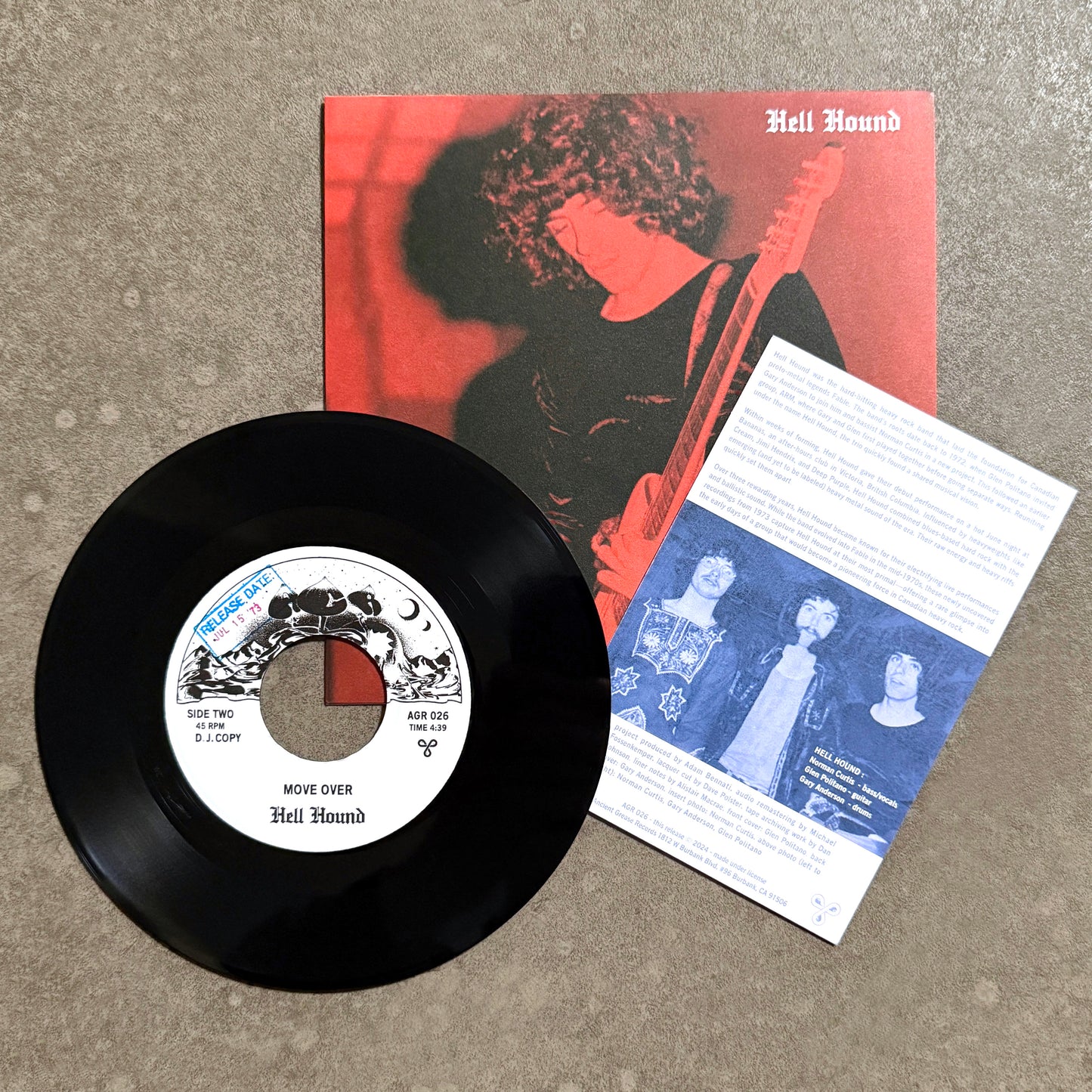 HELL HOUND ---7"--- PICTURE SLEEVE - DJ COPY - EDITION OF 50