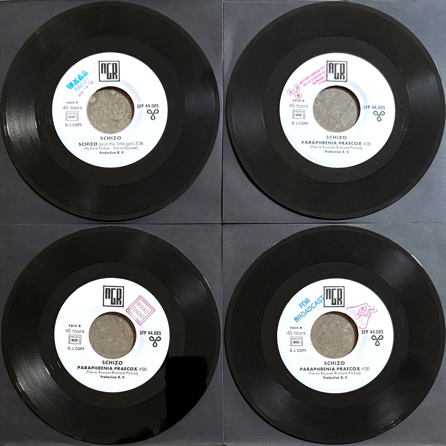 SCHIZO ---7"--- PICTURE SLEEVE - DJ COPY - EDITION OF 50