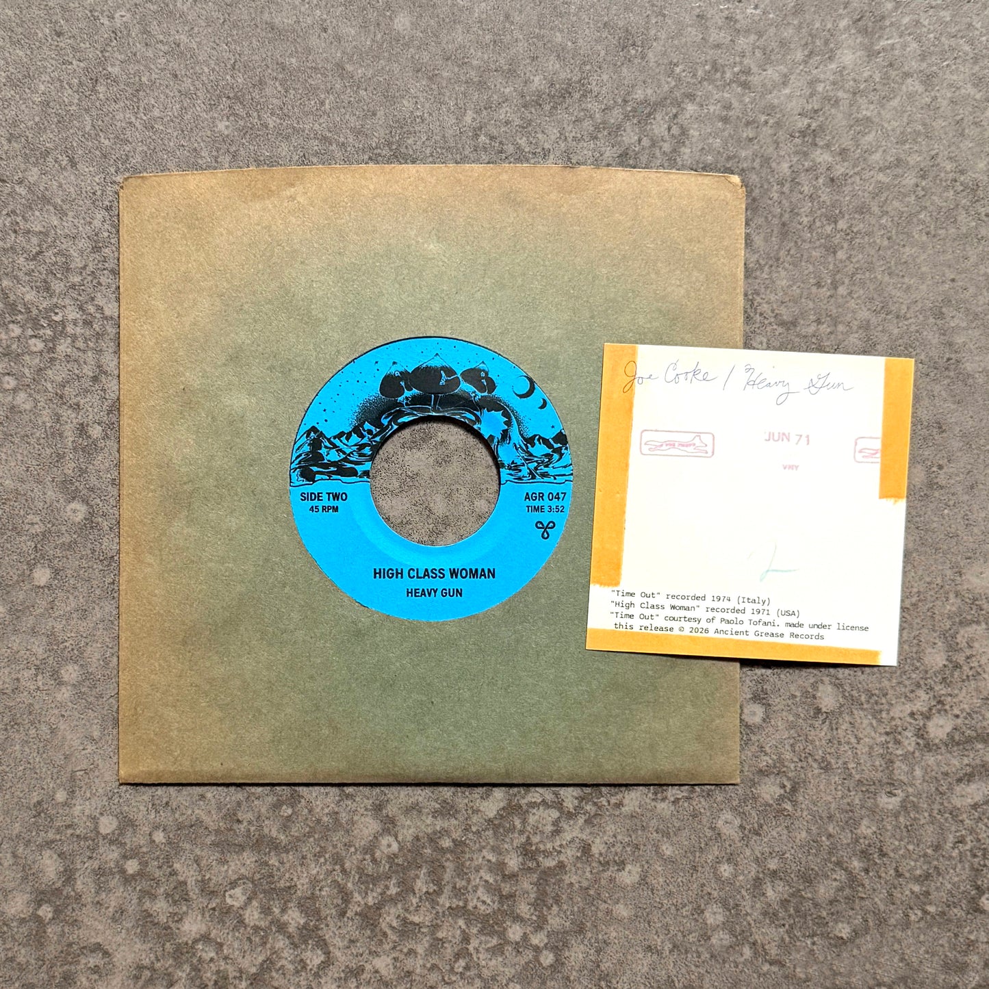 CRYSTALS/HEAVY GUN - HEAVY DJ SPLIT 7" #4 - OLD-STOCK SLEEVE - EDITION OF 50